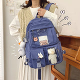 Nylon Women Backpack Student Schoolbag for Teenager Girls