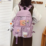 Nylon Women Backpack Student Schoolbag for Teenager Girls