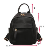 Small PU Leather Backpack Bags for Women Solid Travel Rucksack
