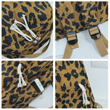 Leopard Print Backpack Handbag Corduroy Lady Schoolgirls Sac A Dos