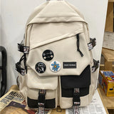 High School Large Capacity Women Backpack Middle Student Female Preppy Bookbag