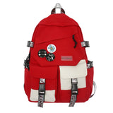High School Large Capacity Women Backpack Middle Student Female Preppy Bookbag