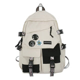 High School Large Capacity Women Backpack Middle Student Female Preppy Bookbag