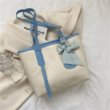 Large Capacity Women Shoulder Bags PU Lrather Hand Bags with Bow Female