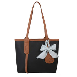 Large Capacity Women Shoulder Bags PU Lrather Hand Bags with Bow Female