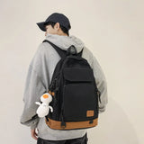 Casual Pure Women Backpack Men Contrast Schoolbag Laptop Bags