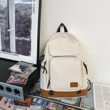 Casual Pure Women Backpack Men Contrast Schoolbag Laptop Bags