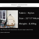Casual Pure Women Backpack Men Contrast Schoolbag Laptop Bags