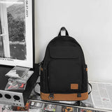 Casual Pure Women Backpack Men Contrast Schoolbag Laptop Bags