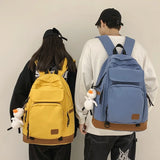 Casual Pure Women Backpack Men Contrast Schoolbag Laptop Bags