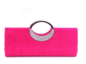 Rhinestone Ruffle Classic Women's Evening Bag Clutch