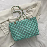 Plaid Shoulder Bag for Women College Student Schoolbag Female