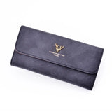 Women's Long Solid Covered Purses Soft Wallet PU Clutch Bag