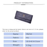 Women's Long Solid Covered Purses Soft Wallet PU Clutch Bag