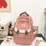 Nylon Multi-pocket Women Backpack Student College School Bag