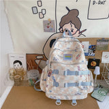 Plaid Nylon Large Capacity Women Backpack Daypack Laptop