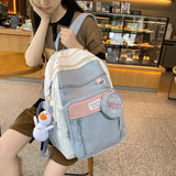 Preppy Style Nylon Women Backpack Collage Student Schoolbags