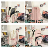 Preppy Style Nylon Women Backpack Collage Student Schoolbags