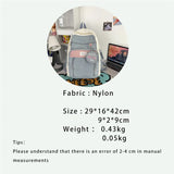 Preppy Style Nylon Women Backpack Collage Student Schoolbags