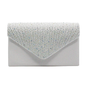 Prom Diamond Clutch Bag Satin Envelope Bridal Evening Party Bag