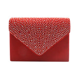 Prom Diamond Clutch Bag Satin Envelope Bridal Evening Party Bag