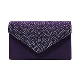 Prom Diamond Clutch Bag Satin Envelope Bridal Evening Party Bag