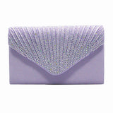 Prom Diamond Clutch Bag Satin Envelope Bridal Evening Party Bag