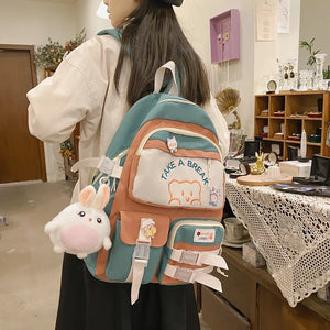 Waterproof School Backpack for Women Teenager Lady College Laptop Bag