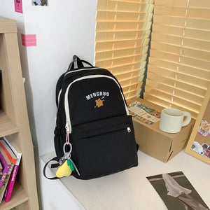 Nylon School Bag for Female Students Large Capacity