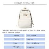 Nylon School Bag for Female Students Large Capacity