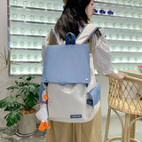 Unisex Stitching Contrast Backpack Large Capacity Outdoor Schoolbag