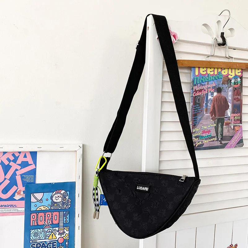 Light Triangle Shoulder Bag for Women Men