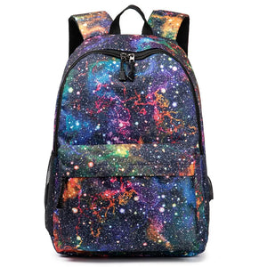 TRAVEASY Star Universe Print Backpack Men Women Teenager School Bag