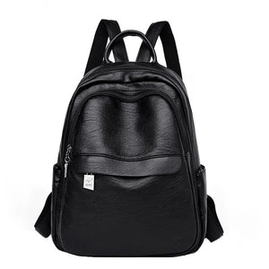 Women Large Capacity Soft Leather School Bag for College Students