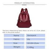 Women Large Capacity Soft Leather School Bag for College Students