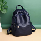 Women Large Capacity Soft Leather School Bag for College Students