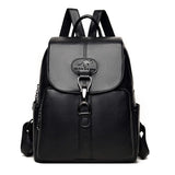 Soft Leather Student Girl School Bag Outdoor Travel Backpack