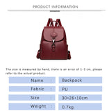 Soft Leather Student Girl School Bag Outdoor Travel Backpack