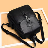 Soft Leather Student Girl School Bag Outdoor Travel Backpack