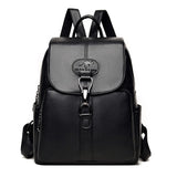 Soft Leather Student Girl School Bag Outdoor Travel Backpack