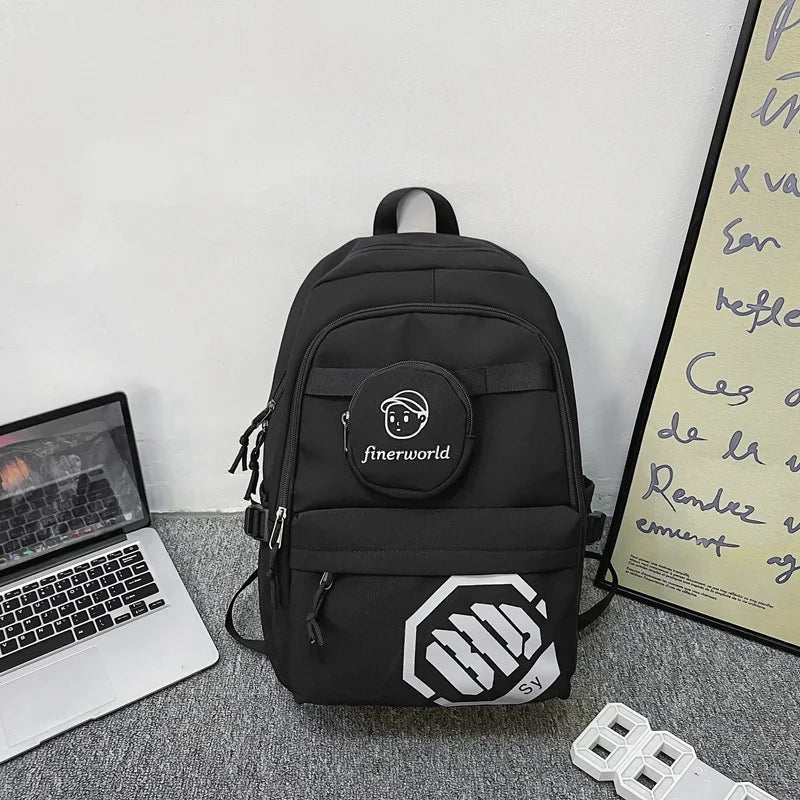 Campus Students School Bag Unisex Women Men Backpacks