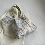 Embroidered Canvas Crossbody Bag Women Large Tote Shoulder Bag
