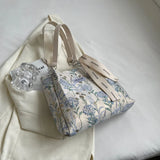 Embroidered Canvas Crossbody Bag Women Large Tote Shoulder Bag