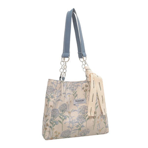 Embroidered Canvas Crossbody Bag Women Large Tote Shoulder Bag