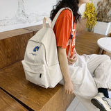 Embroidery Flower Students Backpack Girls Mochila