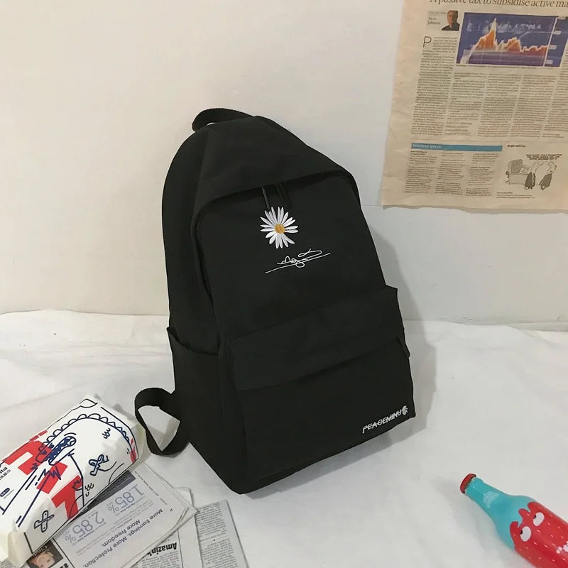 Embroidery Flower Students Backpack Girls Mochila