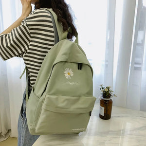 Embroidery Flower Students Backpack Girls Mochila