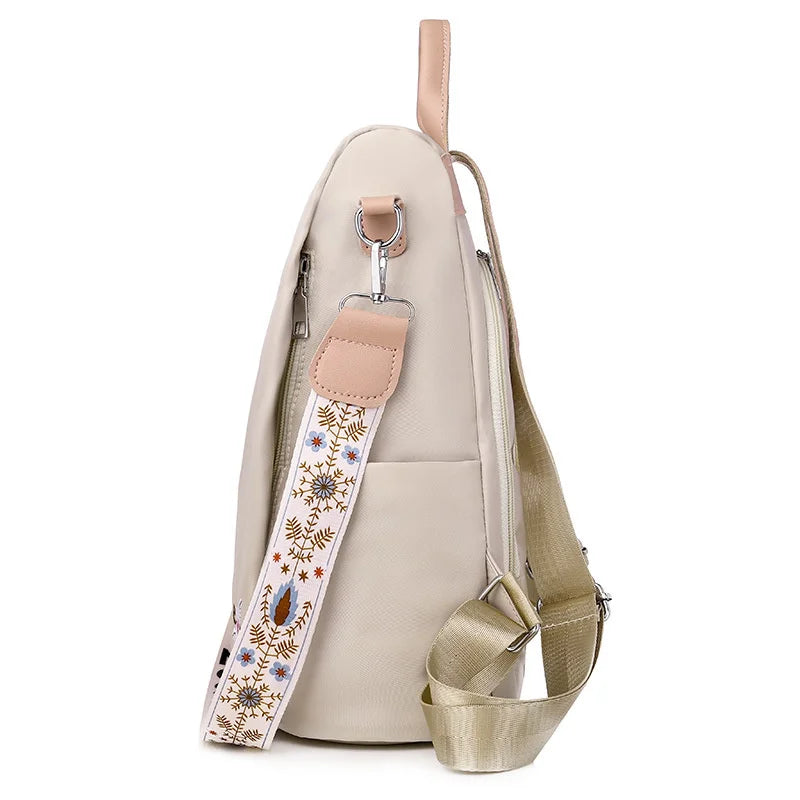 Chinoiserie Embroidered Backpack Female Oxford Flower Women Ethnic Style Bags