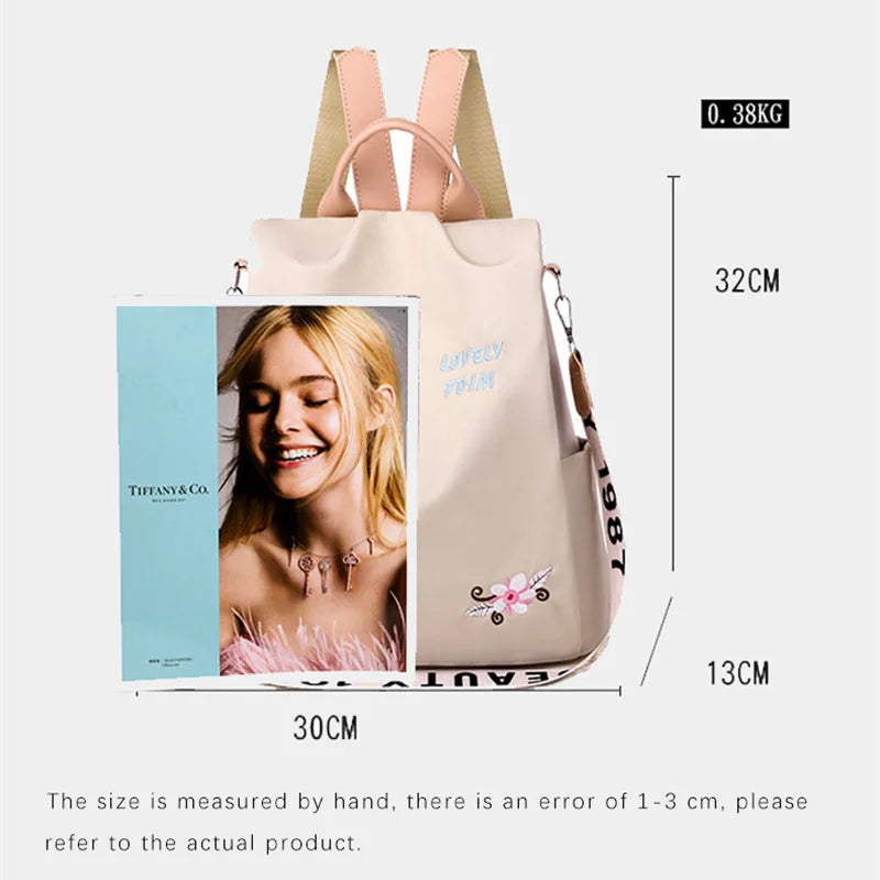 Chinoiserie Embroidered Backpack Female Oxford Flower Women Ethnic Style Bags