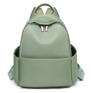 Casual Green Oxford Backpack for Women